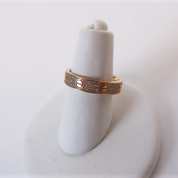 Cartier Jewelry - Cartier Love Wedding Band Diamond-Paved 18k Rose